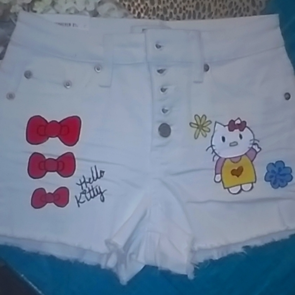 Hand painted girls shorts.